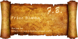 Fricz Blanka névjegykártya